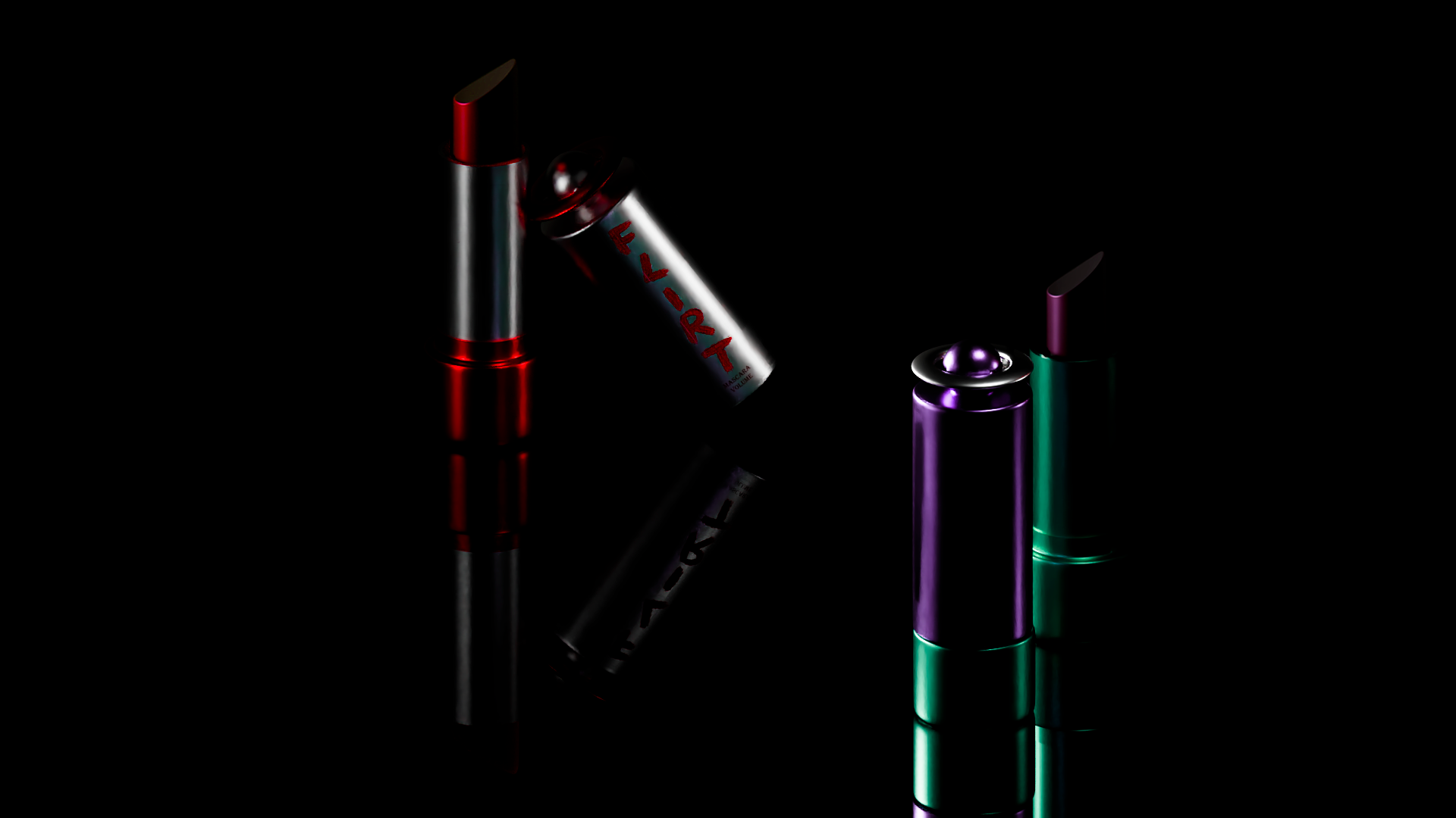 Rouge à lèvres & mascara FLIRT — finitions chrome et teintes pop