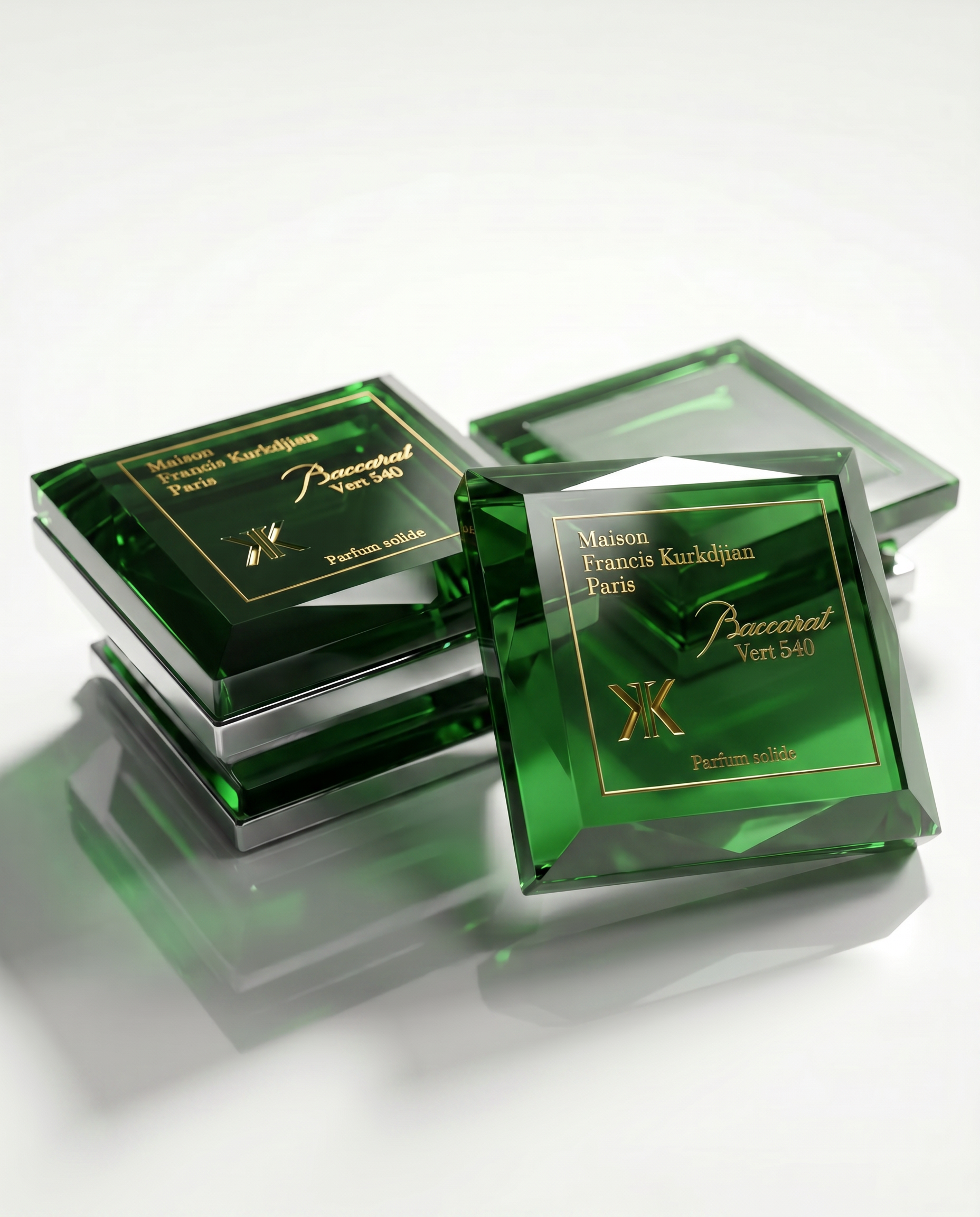 Maison Francis Kurkdjian × Baccarat — Vert 540 & Onyx — Parfum solide