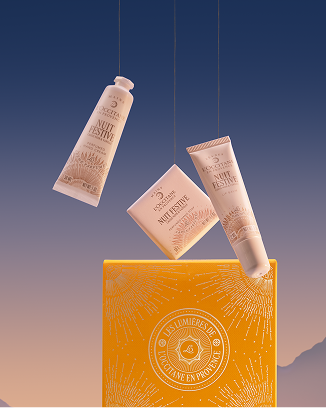 Nuit Festive — crème mains, savon et baume en lévitation