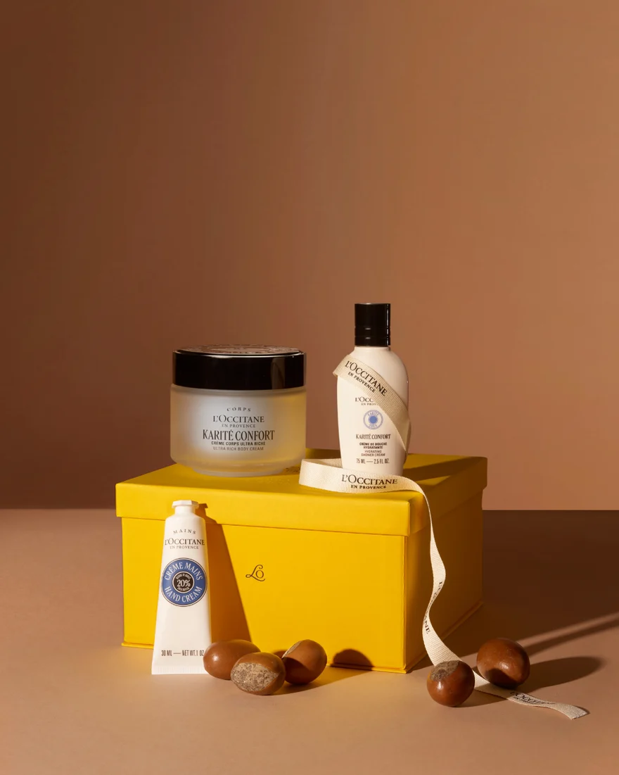 Coffret Karité Confort — crème corps, gel douche & crème mains